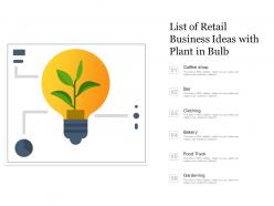 List Of Retail Business Ideas With Plant In Bulb