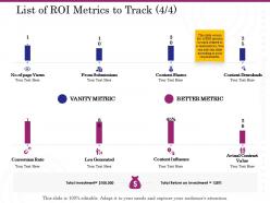 List Of ROI Metrics To Track Influence Ppt Powerpoint Graphic Tips