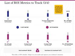 List Of ROI Metrics To Track Position Ppt Powerpoint Master Slide