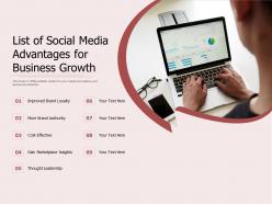 List of social media advantages for business growth