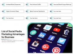 List Of Social Media Marketing Advantages For Business