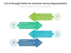 List Of Strength Points For Customer Service Representative