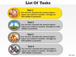 List of tasks colorful 21