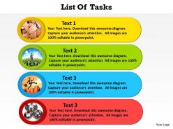 List of tasks with photos by the side powerpoint diagram templates graphics 712