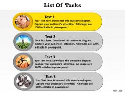 List of tasks with photos by the side powerpoint diagram templates graphics 712
