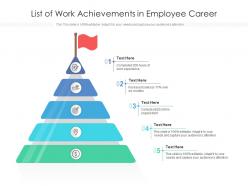 List of work achievements in employee career
