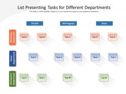 List presenting tasks for different departments