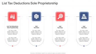 List Tax Deductions Sole Proprietorship In Powerpoint And Google Slides Cpb