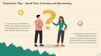 Listen And Question A Tip For Successful Negotiation Training Ppt