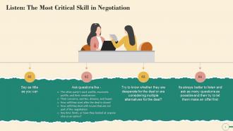 Listen The Most Critical Skill In Negotiation Training Ppt