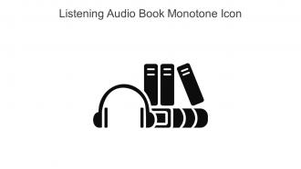 Listening Audio Book Monotone Icon In Powerpoint Pptx Png And Editable Eps Format