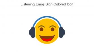 Listening Emoji Sign Colored Icon In Powerpoint Pptx Png And Editable Eps Format