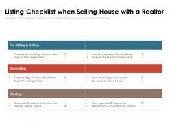 Listing Checklist When Selling House With A Realtor