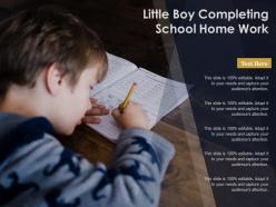 Little boy completing school home work