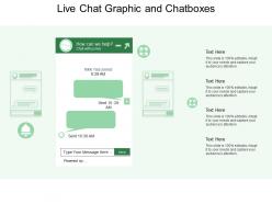 Live chat graphic and chatboxes