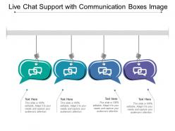 Live chat support with communication boxes image