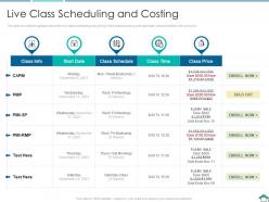 Live class scheduling and costing pmp certification courses it