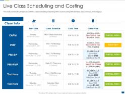 Live class scheduling and costing project management training it ppt styles