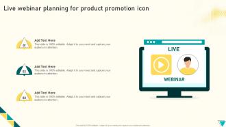 Live Webinar Planning For Product Promotion Icon