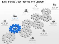Lj eight staged gear process icon diagram powerpoint template slide