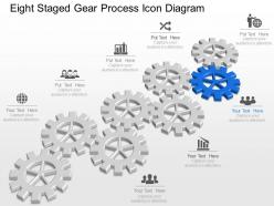 Lj eight staged gear process icon diagram powerpoint template slide