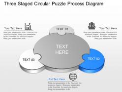 Lj three staged circular puzzle process diagram powerpoint template