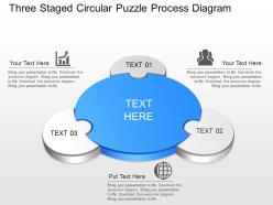 Lj three staged circular puzzle process diagram powerpoint template