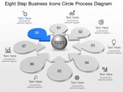 Lk eight step business icons circle process diagram powerpoint template slide