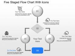 Lk five staged flow chart with icons powerpoint template