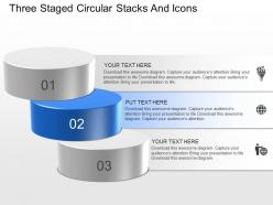 Lk three staged circular stacks and icons powerpoint template
