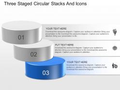 Lk three staged circular stacks and icons powerpoint template