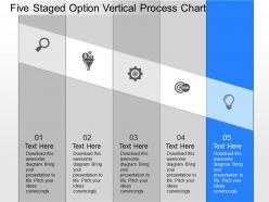 Ll five staged option vertical process chart powerpoint template