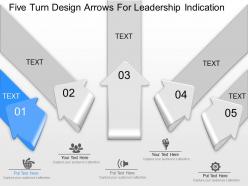 Lm five turn design arrows for leadership indication powerpoint template