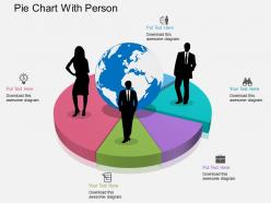 Lm pie chart with person flat powerpoint design