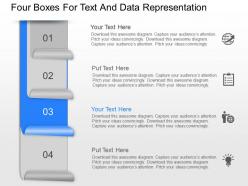 Ln four boxes for text and data representation powerpoint template