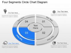Lo four segments circle chart diagram powerpoint template
