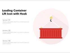 Loading container lift icon with hook