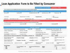 Loan application form to be filled by consumer