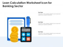 Loan calculation worksheet icon for banking sector