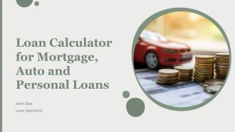 Loan Calculator For Mortgage Auto And Personal Loans PPT Mockup AT