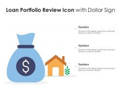 Loan portfolio review icon with dollar sign
