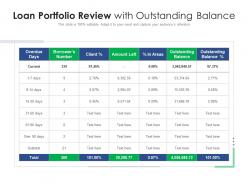 Loan Portfolio Review With Outstanding Balance