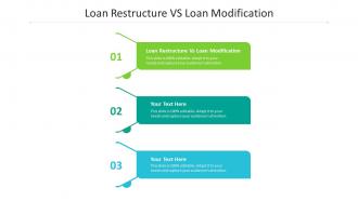 Loan restructure vs loan modification ppt powerpoint presentation file format ideas cpb
