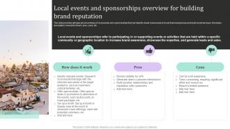 Local Events And Sponsorships Overview For New And Effective Guidelines For Tourist Strategy SS V