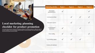 Local Marketing Planning Checklist For Product Local Marketing Strategies To Increase Sales MKT SS