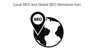 Local SEO And Global SEO Monotone Icon In Powerpoint Pptx Png And Editable Eps Format