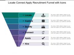 Locate connect apply recruitment funnel with icons