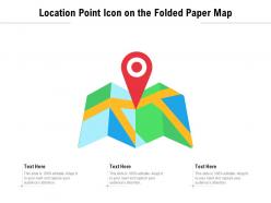 Location point icon on the folded paper map