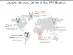 Location services on world map ppt example