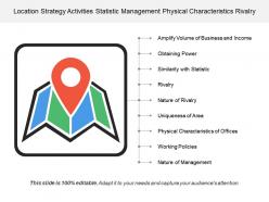 Location strategy activities statistic management physical characteristics rivalry